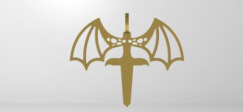 vampire sword pendant jewlery gold silver design decoration illustration art fashion other 3d print model - Mito3D