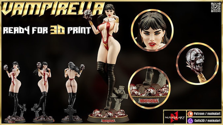 vampirella dinamit eğlence 3d baskı stl diyorama minyatür şekil drakula vampir kız kadın heykel 3dprinting hayret dc mcu leydinin ölümü deadpool barbie merhaba reçine sanat heykeller 3d print model - Mito3D