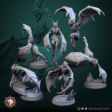 vampires batform 6 miniatures 32mm pre-supported vampire bat undead creature beast scary fantasy fictional tabletop dnd monster pack presupported 3dminiature 3dprinting pathfinder dndcreature wargame games toys board 3d print model - Mito3D
