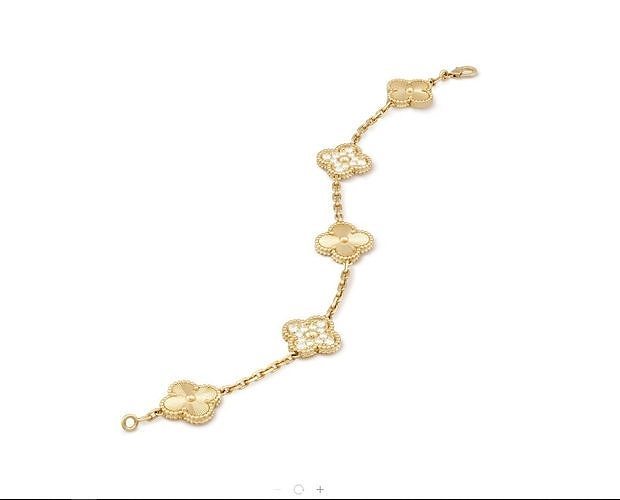 van cleef arpels vintage alhambra bracelet 3 1 jewellery gold jewel printable luxury timeless collection diamond rings pendant 16mm chain jewelry bracelets 3D print model - Mito3D