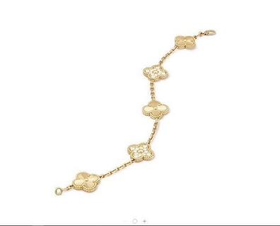 van cleef arpels vintage alhambra bracelet 3 1 jewellery gold jewel printable luxury timeless collection diamond rings pendant 16mm chain jewelry bracelets 3d print model - Mito3D