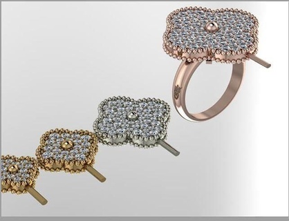 van cleef ring 3dm vanclif vancleef jewelry fashion gold luxury rings love diamond jewellery jewel wedding engagement platinum gem accessory 3d print model - Mito3D