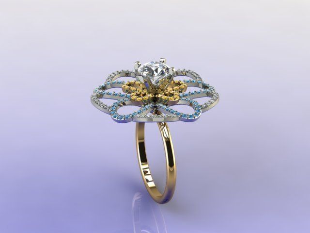 vaneh jewelry brilliant cut center stone dimamond ring rings 3D print model - Mito3D