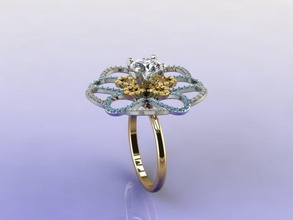 vaneh jóias brilhantes de corte centro pedra dimamond anel anéis 3d print model - Mito3D