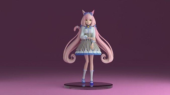 vanilya Nekopara şekil anime karakter Şirin 3dprinter Chibi Kadın oyunlar oyuncaklar 3d print model - Mito3D