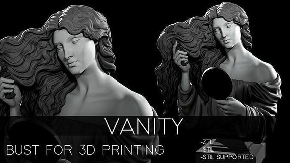 vanidad busto 3d impresión dama Lilith dante Gabriel rosetti pre rafaelita Arte esculturas 3d print model - Mito3D