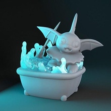vaporeon baignoire temps veille Pokémon Pikachu nintendo l'eau art scans répliques 3d print model - Mito3D