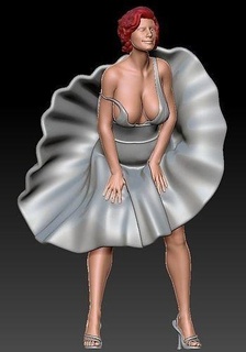 variante versione monroe gonna ventoso volare vestito soffio famigerato marilyn statua arte sculture 3d print model - Mito3D