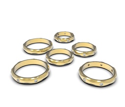 Variationen rund um infinito Hochzeit band ring-set Schmuck infinity ring Mode berühmte geometrie periodische wave kostbar diamond gold Silber Platin geometrische einfach original einzigartig Luxus Ringe 3d print model - Mito3D