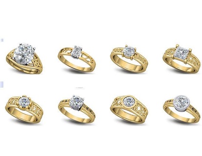 various collection vintage antique ladies rings jewelry old retro classic solitaires weddingbands valentines love romance gifts diamondrings engagementrings ring gems birthstones 3d print model - Mito3D