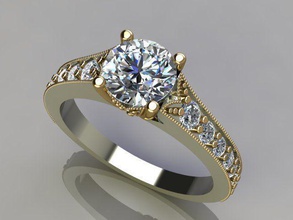 vas engagement 3 jewelry brilliant precious diamond ring rings 3d print model - Mito3D