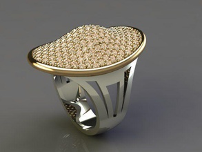 vas r 4 brillante cut preziosi diamante anello gioielli anelli 3d print model - Mito3D