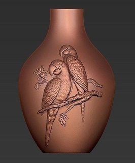 vase parrot 3d Yazdır model vazo papağan ev eşyaları Amerika papağanı Aksesuarlar 3d print model - Mito3D