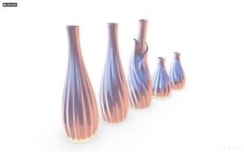 Vase 6 3d drucken Geschirr Blume 3dprint harte Oberfläche Highpoly Haus Küche Essen 3d print model - Mito3D