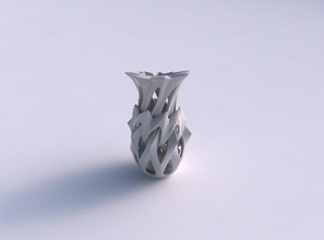 vazo uzaylı küçük düzgün kesim eksantrik eğimli ev kavisli pürüzsüz keser dekor 3d print model - Mito3D