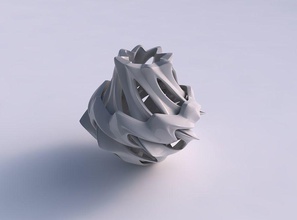 vaso alieno curvo piccolo liscio tagli contorto spremuto casa arredamento 3d print model - Mito3D