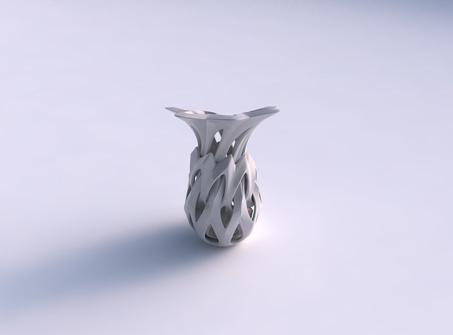 jarrón extranjero curva suave cortes excéntrico casa florero curvado los recortes decoración 3D print model - Mito3D