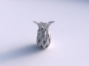 vase alien gebogene glatte Schnitte exzentrisch Haus gebogen glatt Exzenter Dekor 3d print model - Mito3D