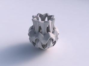 vase étranger courbe lisse coupes pressé maison alien courbée les coupures décor 3d print model - Mito3D