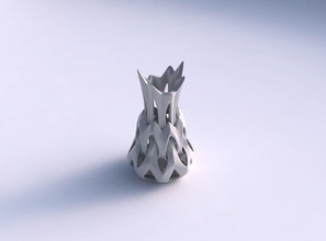 vase alien gebogene glatte Schnitte gestreckt oben Haus gebogen glatt top Dekor 3d print model - Mito3D