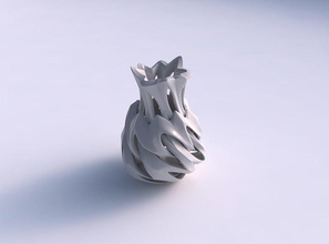 vase extraterrestre incurvé lisse coupes tordu effilé 2 ondulé maison décor 3d print model - Mito3D