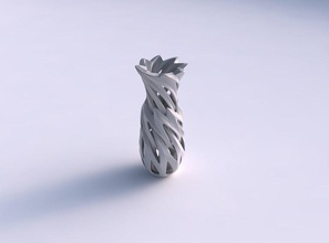 vase alien gebogene glatte Schnitte twisted verjüngt gebogen glatt werden Haus Dekor 3d print model - Mito3D