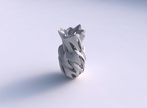 vase étranger courbe lisse coupes tordu ondulé maison alien courbée les coupures décor 3d print model - Mito3D