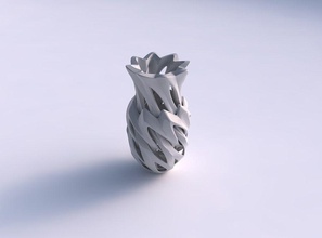 vase étranger courbe lisse coupes tordu maison alien courbée les coupures décor 3d print model - Mito3D