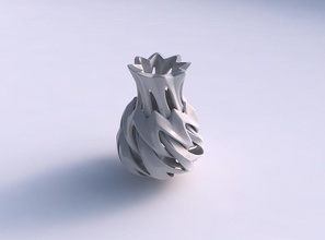 vaso alieno curvo liscio tagli largo mezzo casa arredamento 3d print model - Mito3D