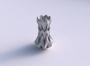 vase alien flared smooth cuts protrude spikes tapered house decor 3d print model - Mito3D