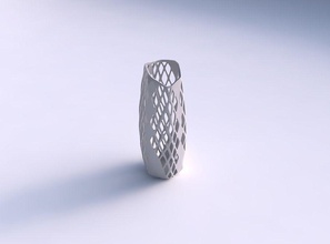 vase arc hexagon diagonal grid lattice 3 house dish decor architectural decoration 3d print model - Mito3D