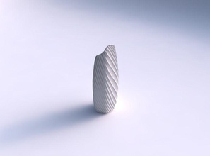 vase gebogen hexagon extrudiert linien 03 3 gericht dekor architektonisch dekoration haus 3d print model - Mito3D