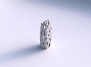 vase bent hexagon cuts house dish decor architectural decoration 3d print model - Mito3D