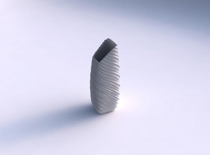 vase bent rectangle extruded lines 2 house dish decor architectural decoration 3d print model - Mito3D