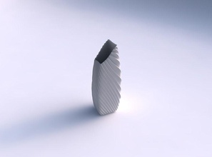 vase Rechteck gebogen extrudiert Linien-3 Haus Linien 3 Gericht Dekor architektonische Dekoration 3d print model - Mito3D