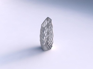 vase bent rectangle diagonal grid lattice 3 house dish decor architectural decoration 3d print model - Mito3D
