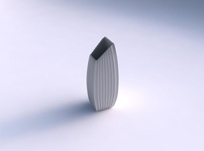 vase bent rectangle extruded vertical lines house dish decor architectural decoration 3d print model - Mito3D