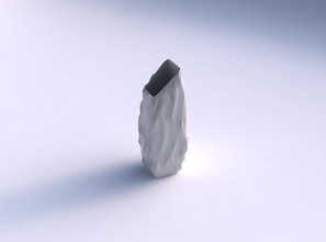 vase bent rectangle low-polygon bulges house low polygon dish decor architectural decoration 3d print model - Mito3D