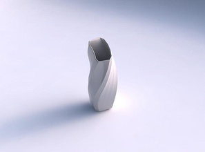 vaso piegato a rettangolo twisted band 2 casa il piegate bande piatto arredamento architettonici la decorazione 3d print model - Mito3D