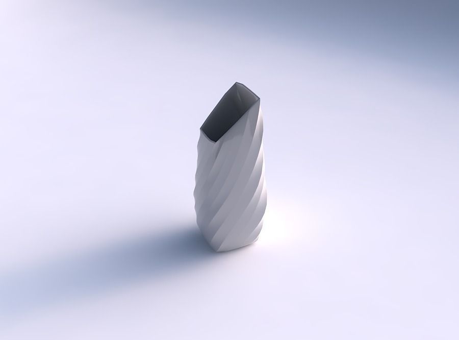 vase gebogen rectanglev twisted-bands Haus twisted bands Gericht Dekor architektonische Dekoration 3D print model - Mito3D
