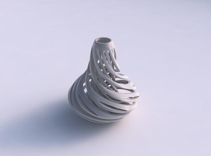 vase bulb twisted inner outer lines tapered 2 house decor 3d print model - Mito3D