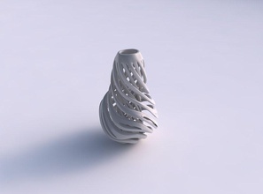 vaso a bulbo twisted interno esterno linee contorte ondulate casa il la lampadina interiore le arredamento 3d print model - Mito3D