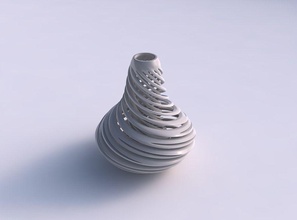 vase bulb twisted inner outer lines very tapered 2 house decor 3d print model - Mito3D