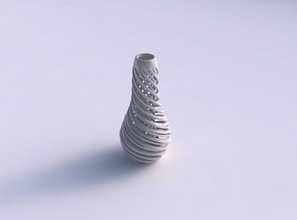 vaso bulbo torcida interior exterior linhas de muito afilado a casa lâmpada cônico decoração 3d print model - Mito3D