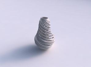 vase Lampe verdreht innere äußere Linien, sehr wellig Haus Birne twisted äußeren Linien Dekor 3d print model - Mito3D