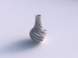 vase bulged bottom intertwining lines very twisted wavy house decor 3d print model - Mito3D