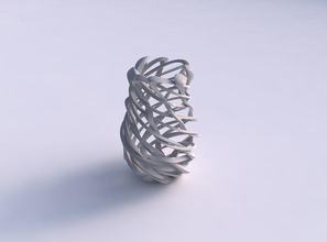 vase quollen interlacing scharfkantige Gitter sehr wellig verdreht Haus scharf umrandet twisted Dekor 3d print model - Mito3D