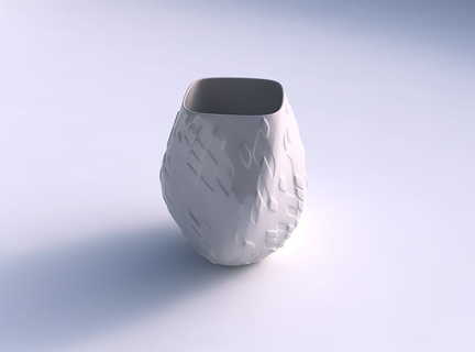vase bulky helix twisted diagonal dents bulges house decor 3d print model - Mito3D