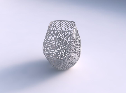 vaso volumoso hélice torcido treliça azulejos casa decoração 3d print model - Mito3D
