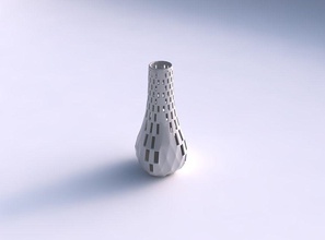 vase curved 2 checker grid lattice house decor 3d print model - Mito3D